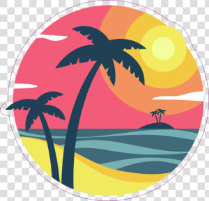 Sunrise With Palm Trees On A Tropical Island Sticker   Stop Worrying And Anxiety  HD Png Download