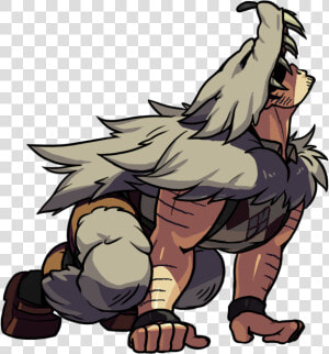 Beowulf Crouches Down And Howls Like A Wolf  With His   Skullgirls Beowulf Taunt  HD Png Download