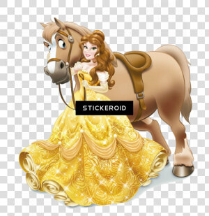 Belle And Beast Beauty Disney The   Princess Belle And Horse  HD Png Download