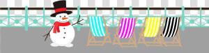 Railings And Cmyk Deckchairs Christmas Snowman   Snowman  HD Png Download