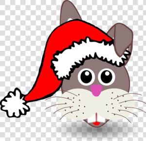 Funny Bunny Face With Santa Claus Hat Svg Clip Arts   Santa Hat Clipart Png  Transparent Png