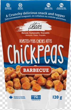 Bbq Flavoured Chickpea   Roasted Chickpeas Three Farmers  HD Png Download