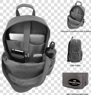 Armorme Double Bullet resistant Panels Backpack Grey   Mochila Antibalas  HD Png Download