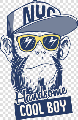 Sketch Monkey T shirt Gorilla Logo Lovely Clipart   Cool Boy Monkey  HD Png Download