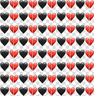  emoji  emojis  interesting  love  black  red  background   Black Broken Hearts Pattern  HD Png Download