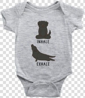 Inhale Exhale Labrador Retriever Baby Onesie  Black   Weiner Dog Baby Onesie  HD Png Download