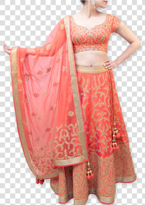 Styles Closet Orange Bridal Lehenga   Photo Shoot  HD Png Download