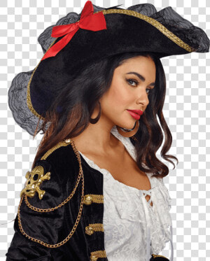 Lace Ruffle Pirate Hat   Woman Pirate Hat  HD Png Download