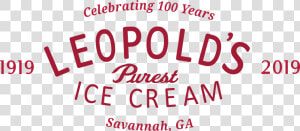 Leopold  39 s Ice Cream Logo  HD Png Download