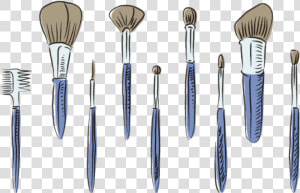  blue  brush  draw  drawing  brown  brushes  makeup   Draw Makeup Brushes  HD Png Download