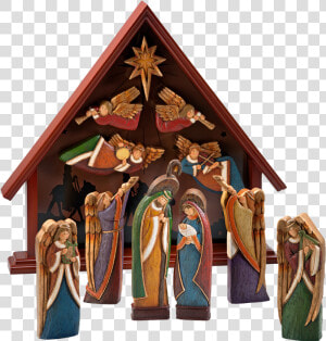 Nativity Crib House Holy Family   Nativity Scene  HD Png Download