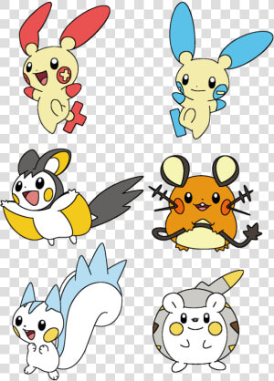  plusle  minun  pachirisu  emolga  dedenne  togedemaru   Pokemon Plusle  HD Png Download