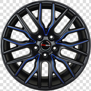 18 Inch Matte Black With Blue Mill Rims Flare Title   15 Inches Alloy Wheels  HD Png Download