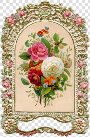 Recargado  Vintage  Marco  Oro  Rosas  Bouquet   Gold Vintage Ovel Frame  HD Png Download