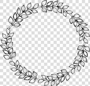 Hand Drawn Leaf Wreath  HD Png Download