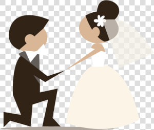 Wife Marriage Husband Love Echtpaar   Bride And Groom Vector Cartoon  HD Png Download