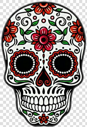  calavera  catrina  rojo  mexico   Day Of The Dead Skull Clipart  HD Png Download