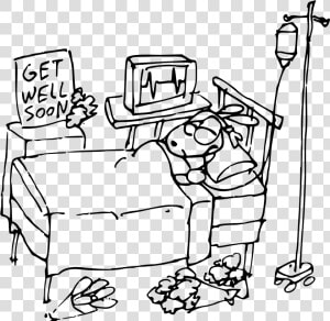 Bob The Hamster  In A Coma Clip Arts   Hospital Clipart Black And White  HD Png Download