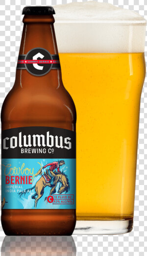 Cbc Cowboy Bernie Bottle And Glass   Ipa Glass And Bottle  HD Png Download