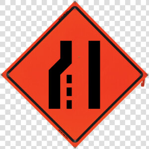 Road Closed Vinyl Nf Orange Co   Left Lane End Sign  HD Png Download