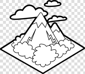 28 Collection Of Mountains Drawing For Kids   White Drawing Mountain Clipart Black And White  HD Png Download