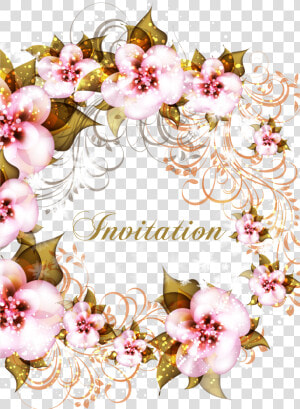 Image Royalty Free Download Flower Pink Floral Invitations   Invitations Wedding Png  Transparent Png