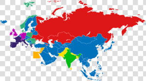 Eurasia Map Colored   Asia Map Black  HD Png Download