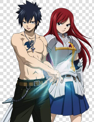 Gray And Erza Love Team   Gray Fullbuster And Erza Scarlet  HD Png Download