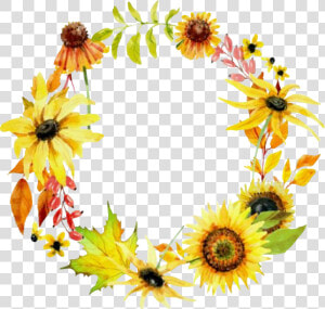  fall  fallcolors  hellofall  sunflowers  fallflowers   Sunflower Wreath Clipart Free  HD Png Download