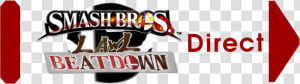 Beatdown Direct Logo   Super Smash Bros  For Nintendo 3ds And Wii U  HD Png Download