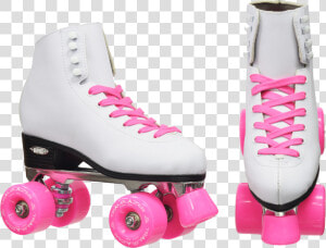 Epic Classic White And Pink Roller Skates Data Zoom   Roller Skates Rubber Wheels  HD Png Download