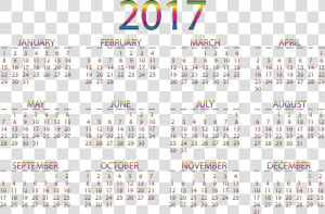 2017 Calendar Png   Free Printable Yearly Calendar 2019  Transparent Png