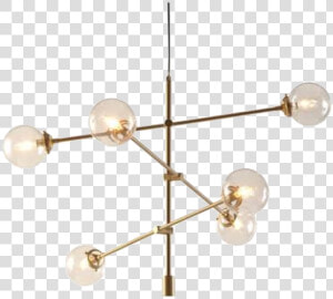 Mid Century Gold Chandelier Modern  HD Png Download