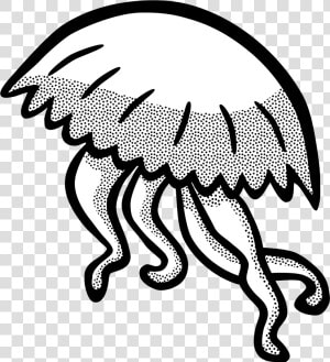 Lineart Clip Arts   Jellyfish Clipart Black And White  HD Png Download