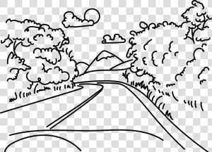 Hd Landscape Nature Coloring   Clipart Coloring Pages Mountain  HD Png Download