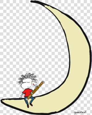 Moon And Bassoon   Cartoon  HD Png Download