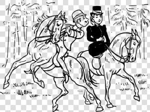 Parejas Montando Caballo Dibujos  HD Png Download