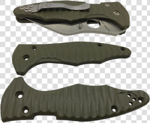 Allen Putman Od Green Grooved G10 Yojimbo 2 Blade Scales   Yojimbo 2 Scales  HD Png Download