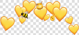  freetoedit  emoji  heart  yellow  aesthetic  cute   Aesthetic Yellow Heart Crown Png  Transparent Png