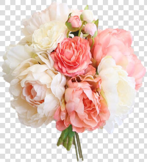 Bouquet Of Peonies Png   Blush Coral Silk Peony  amp  Ranunculus Bouquet 13  Transparent Png