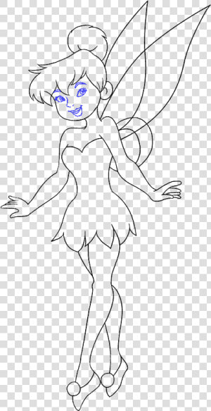 How To Draw Tinkerbell   Draw Tinkerbell Easy Drawing Guides  HD Png Download