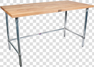 John Boos Snb09 Wooden Work Table Top  Stainless Steel   1 Inch Thick Desk  HD Png Download