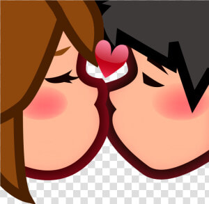 Peo Couple Kiss   Emoji Love Couple Kis  HD Png Download