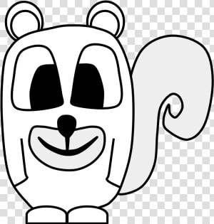 Squirrel  Big Eyes  Black And White  Cartoon Animal    Line Art  HD Png Download