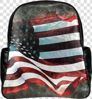 A Abstract Waving Usa Flag Multi pockets Backpack  HD Png Download