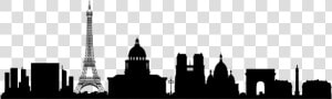 Paris Skyline Wall Decal Silhouette   Easy Paris Skyline Silhouette  HD Png Download