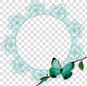  mq  green  lace  butterfly  frame  frames  border   Butterfly Green Png Free  Transparent Png