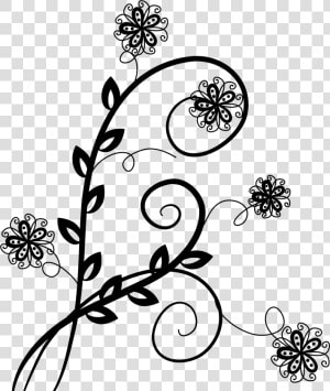 Flower Swirl Design Cute Designing Download   Transparent Black Flower Design  HD Png Download