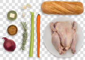 Roasted Cornish Game Hen With Rosemary Baguette Stuffing   Red Onion  HD Png Download