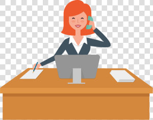 Desk Clipart Receptionist   Productive And Responsible  HD Png Download